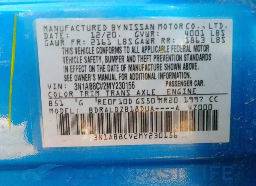 3N1AB8CV2MY230156# 9