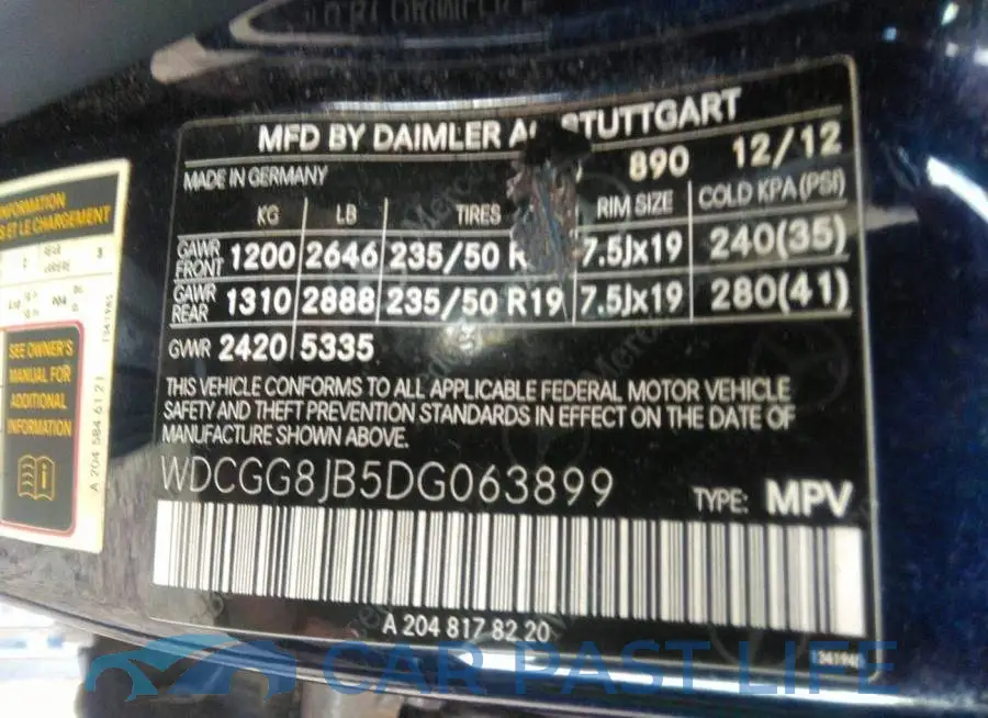 WDCGG8JB5DG063899# 9