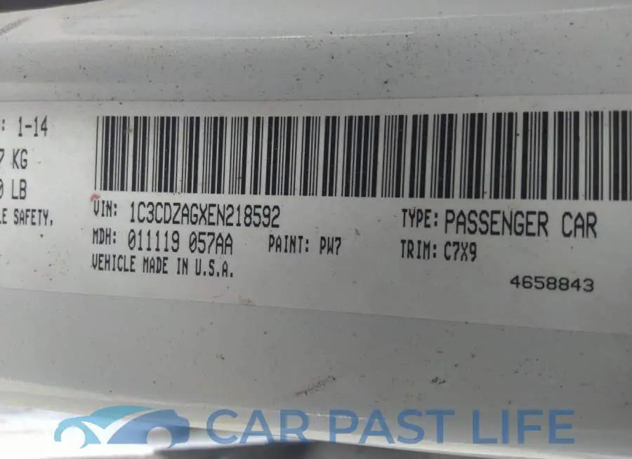 1C3CDZAGXEN218592# 9