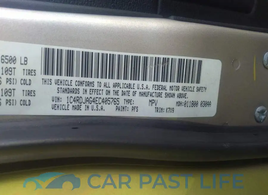1C4RDJAG4EC405765# 9