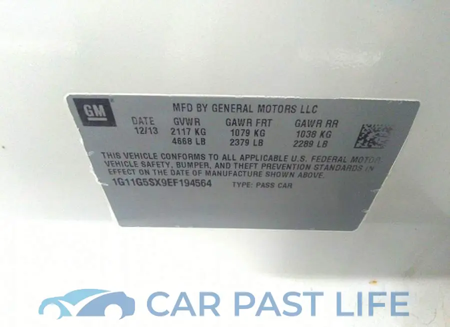 1G11G5SX9EF194564# 9