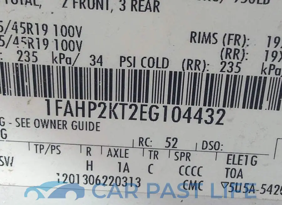 1FAHP2KT2EG104432# 9