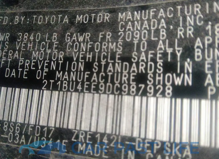 2T1BU4EE9DC987928# 9