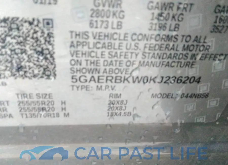 5GAERBKW0KJ236204# 9