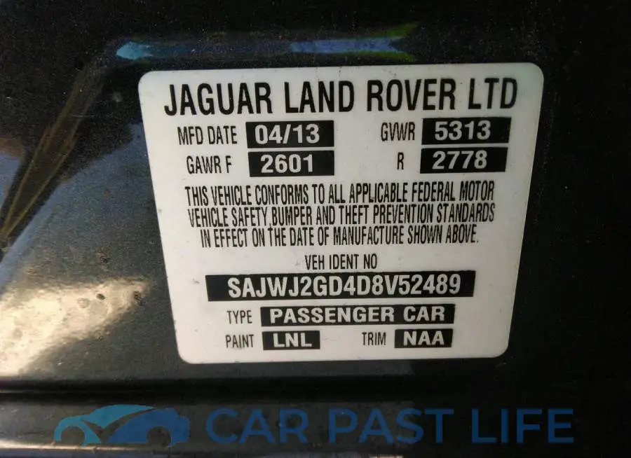 SAJWJ2GD4D8V52489# 9