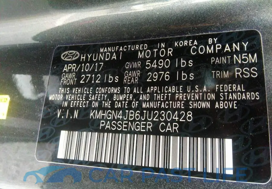 KMHGN4JB6JU230428# 9