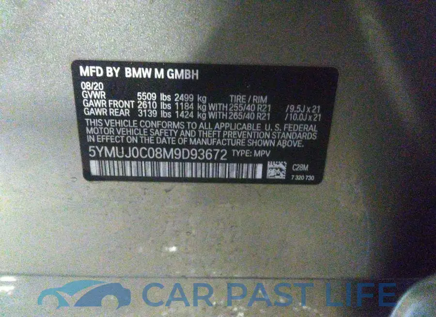 5YMUJ0C08M9D93672# 9