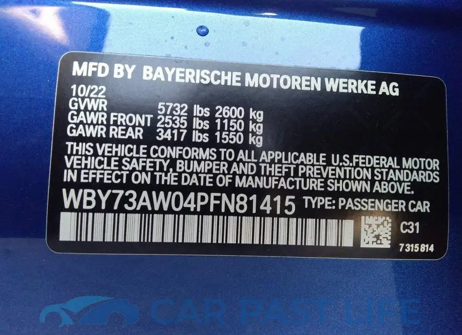 WBY73AW04PFN81415# 9