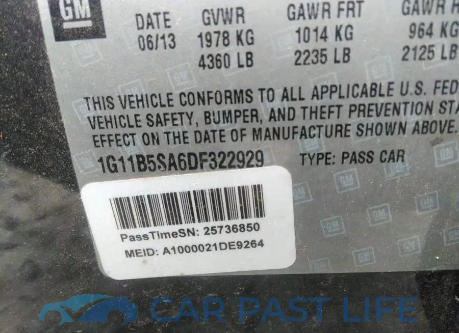 1G11B5SA6DF322929# 9