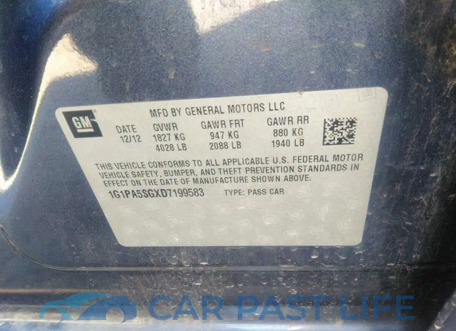 1G1PA5SGXD7199583# 9