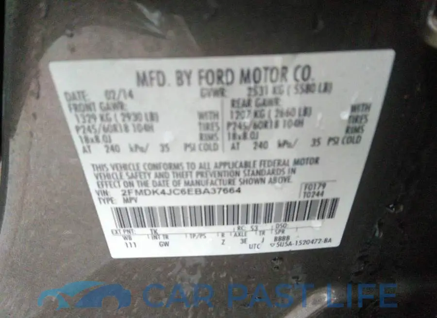 2FMDK4JC6EBA37664# 9