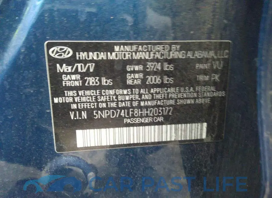5NPD74LF8HH203172# 9