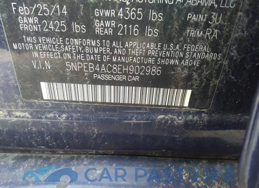5NPEB4AC8EH902986# 9