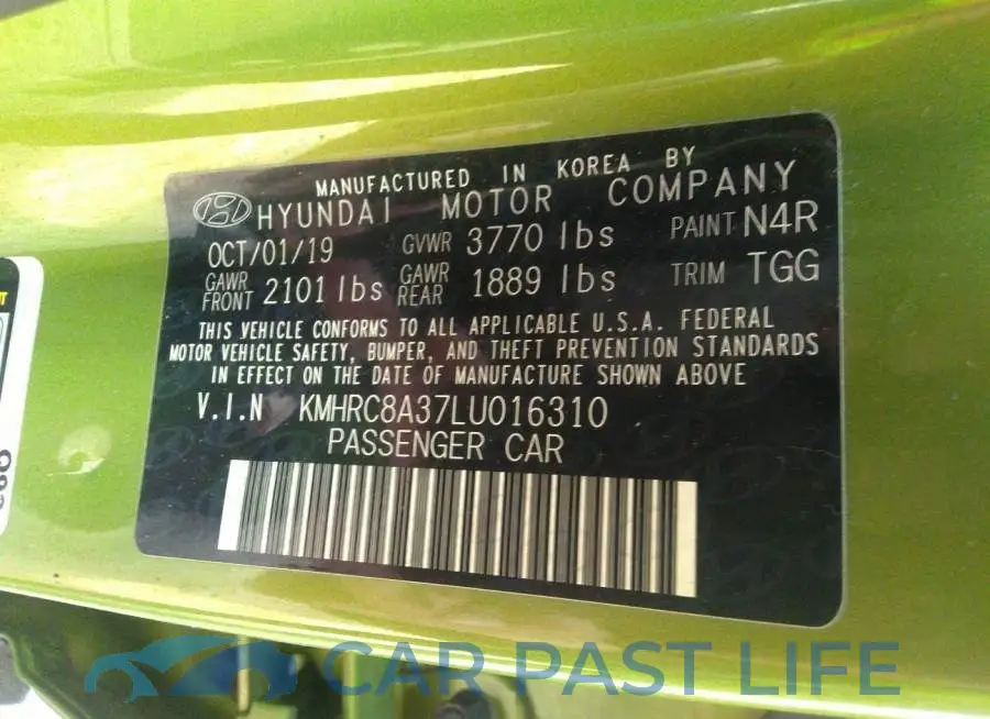 KMHRC8A37LU016310# 9