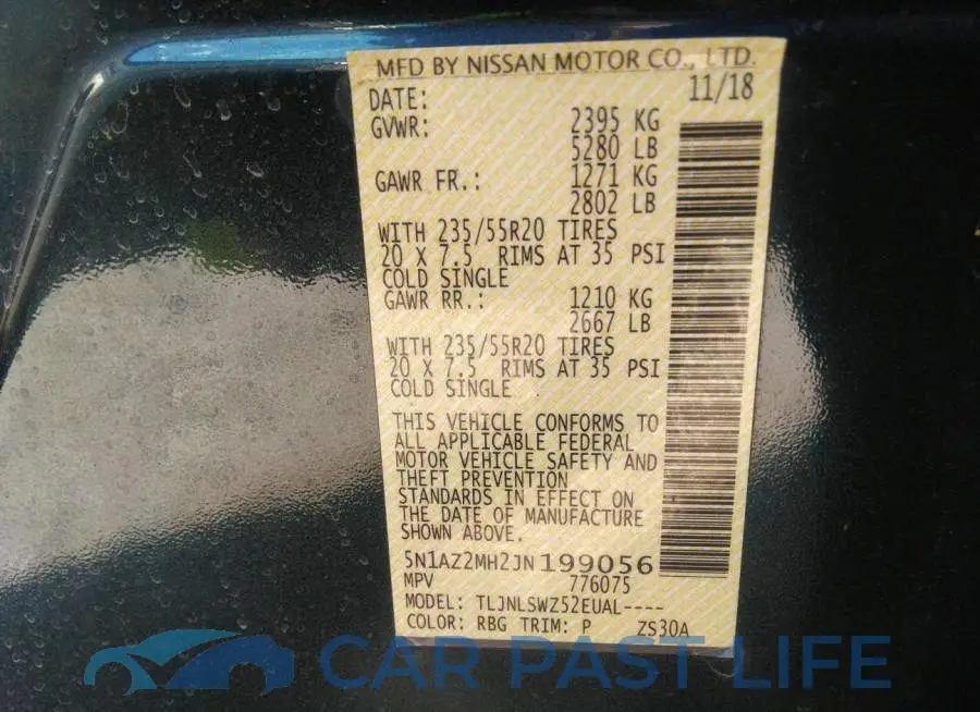 5N1AZ2MH2JN199056# 9