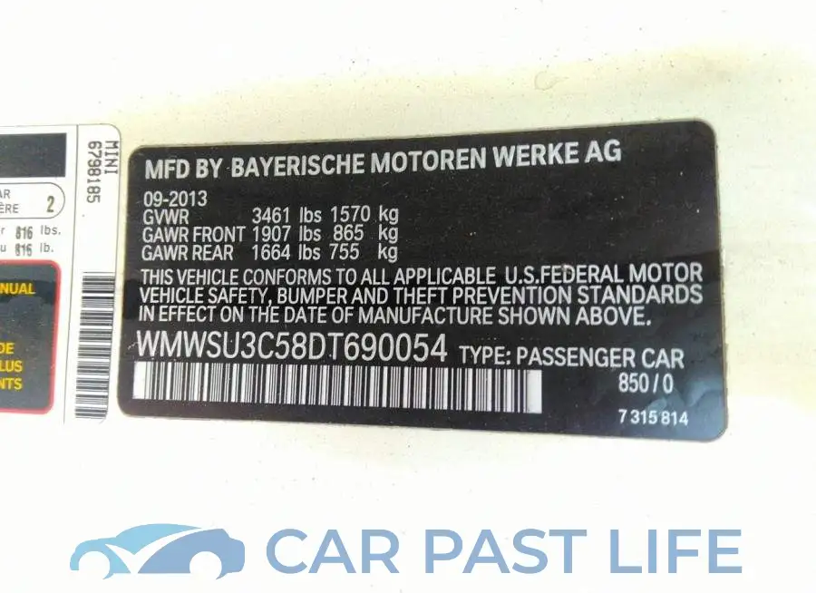 WMWSU3C58DT690054# 9