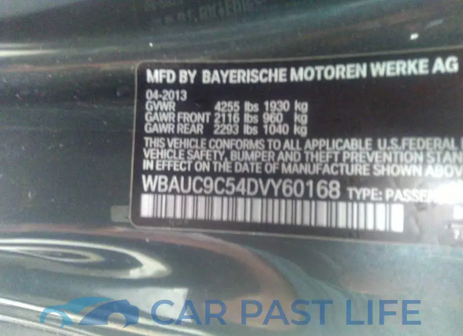 WBAUC9C54DVY60168# 9
