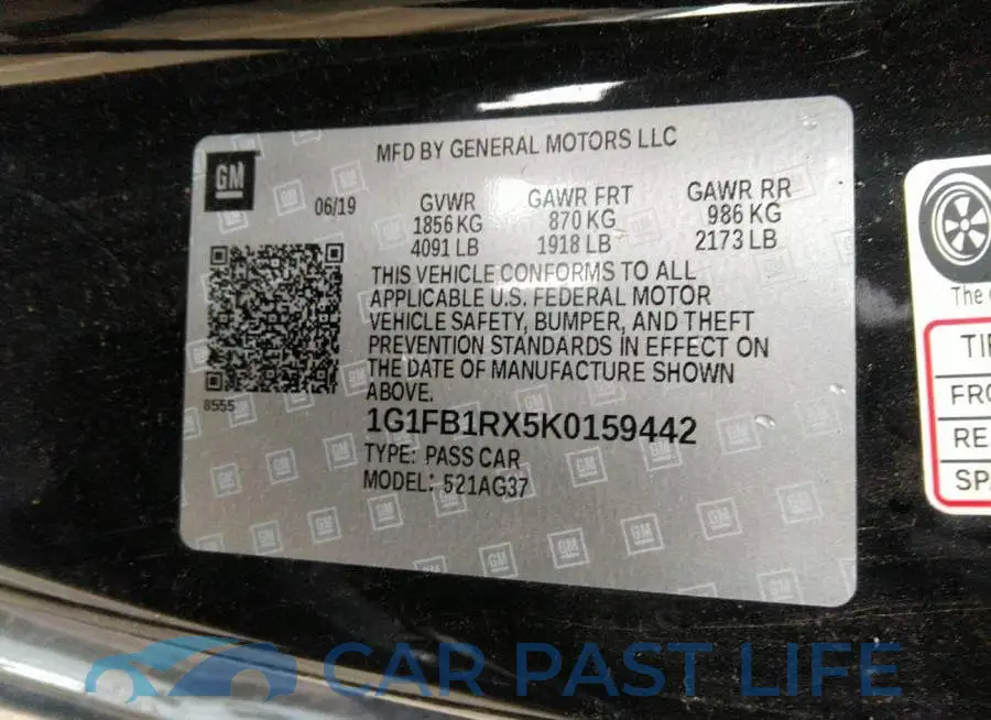 1G1FB1RX5K0159442# 9