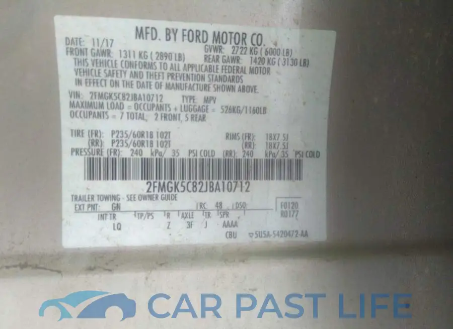 2FMGK5C82JBA10712# 9