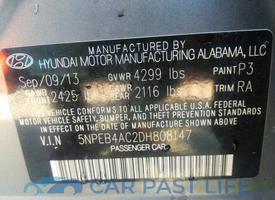 5NPEB4AC2DH808147# 9