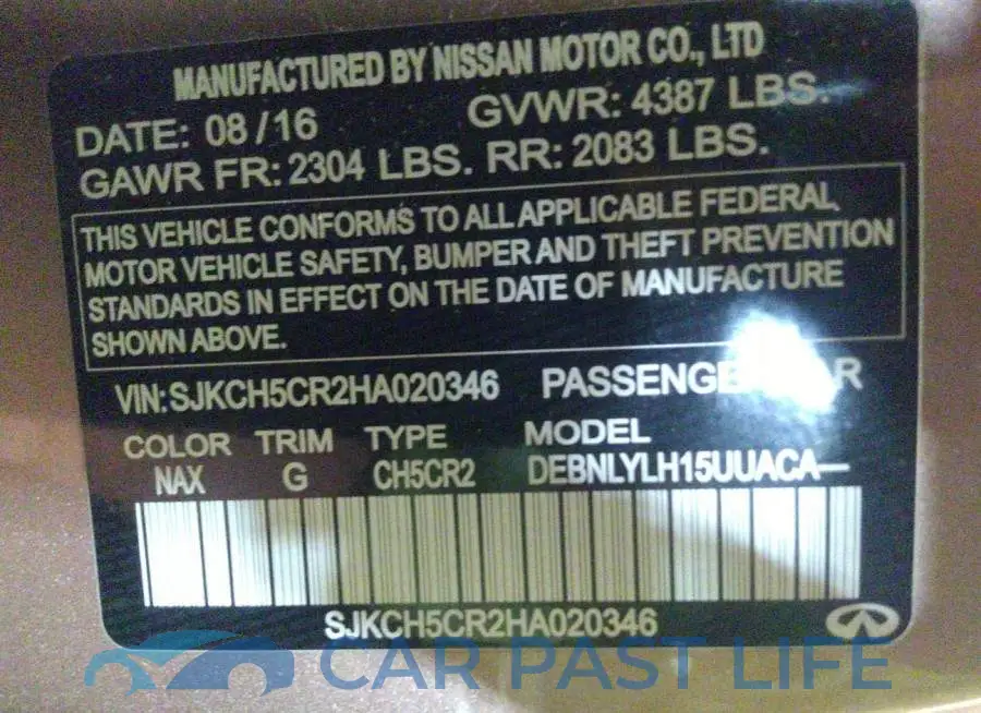 SJKCH5CR2HA020346# 9