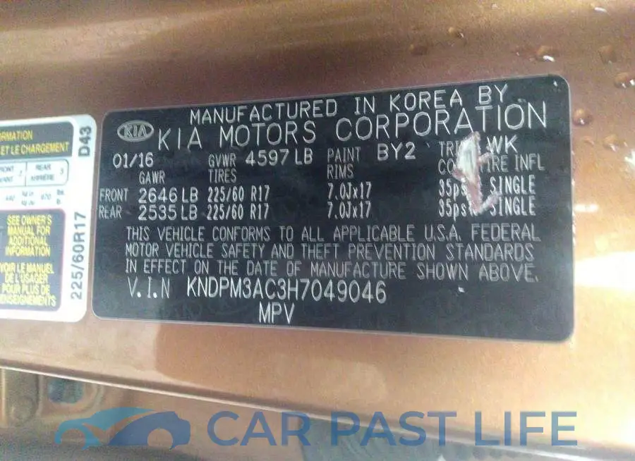 KNDPM3AC3H7049046# 9