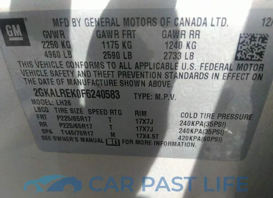 2GKALREK0F6240583# 9