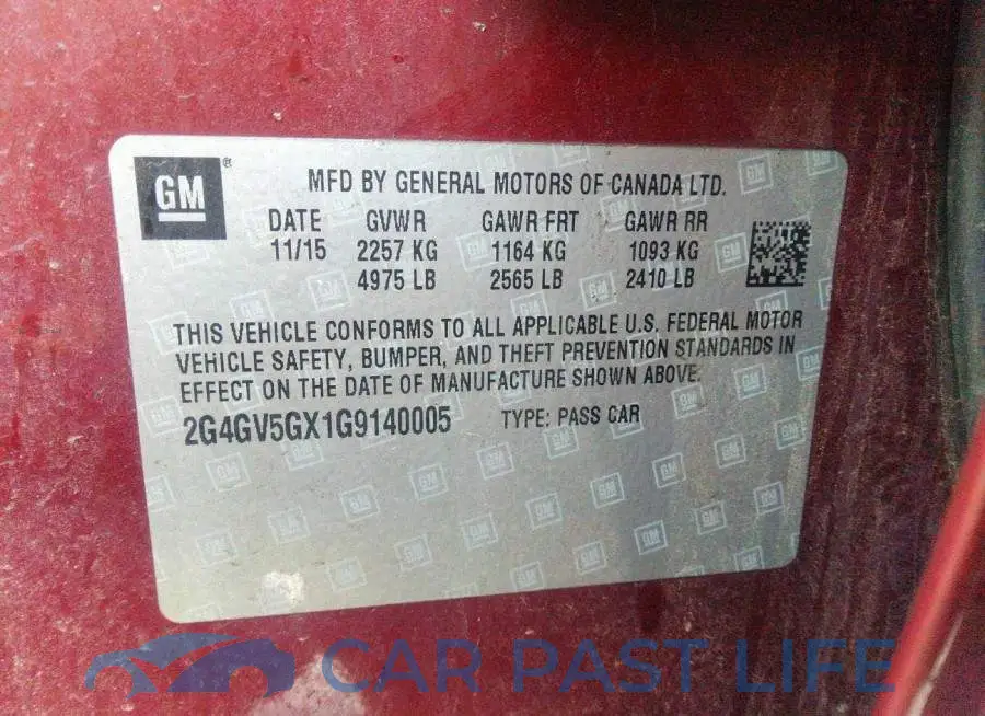2G4GV5GX1G9140005# 9