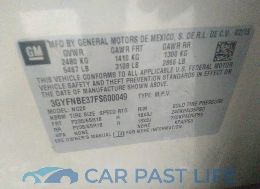 3GYFNBE37FS600049# 9