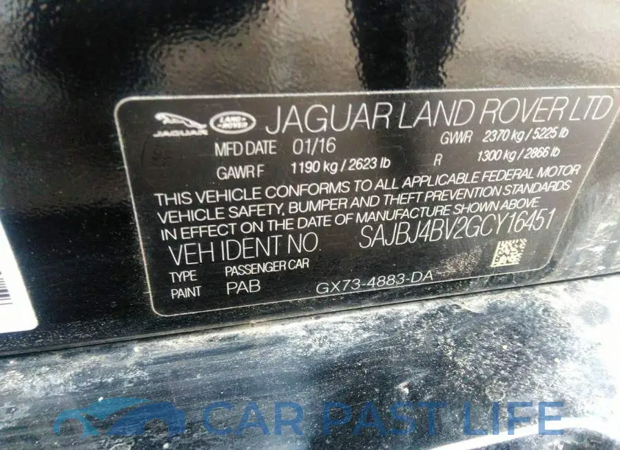 SAJBJ4BV2GCY16451# 9