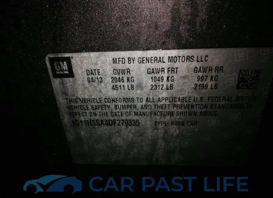 1G11H5SA4DF279335# 9