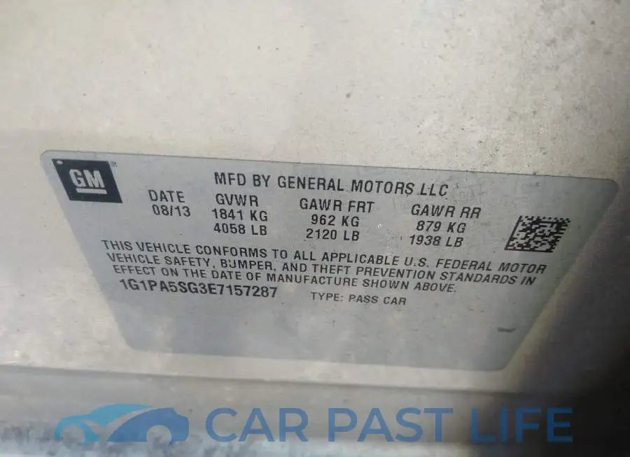 1G1PA5SG3E7157287# 9