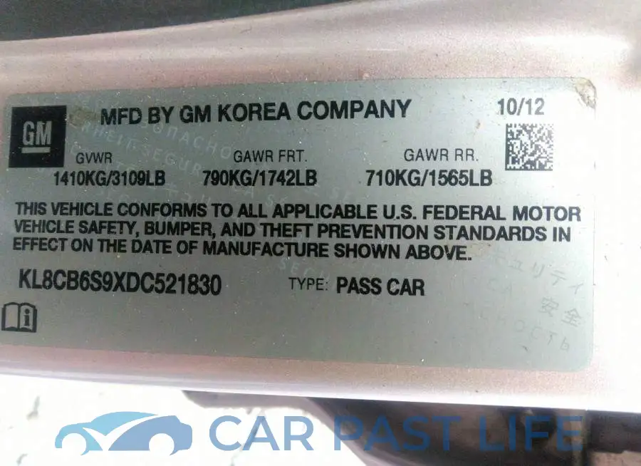 KL8CB6S9XDC521830# 9