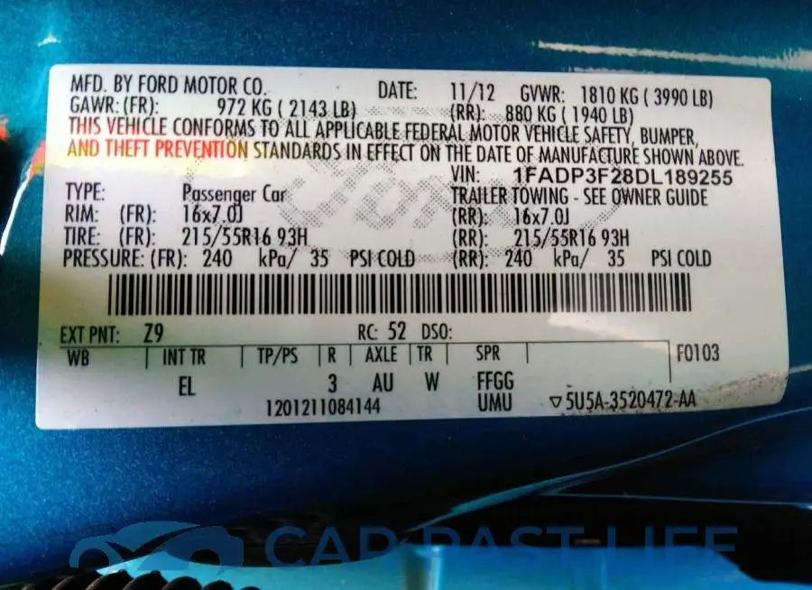 1FADP3F28DL189255# 9