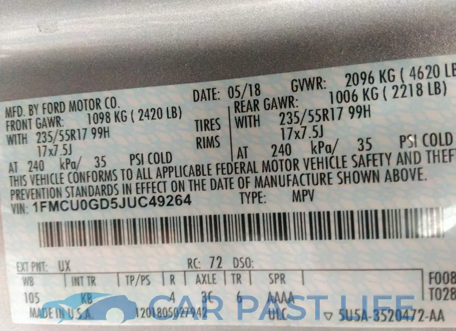 1FMCU0GD5JUC49264# 9