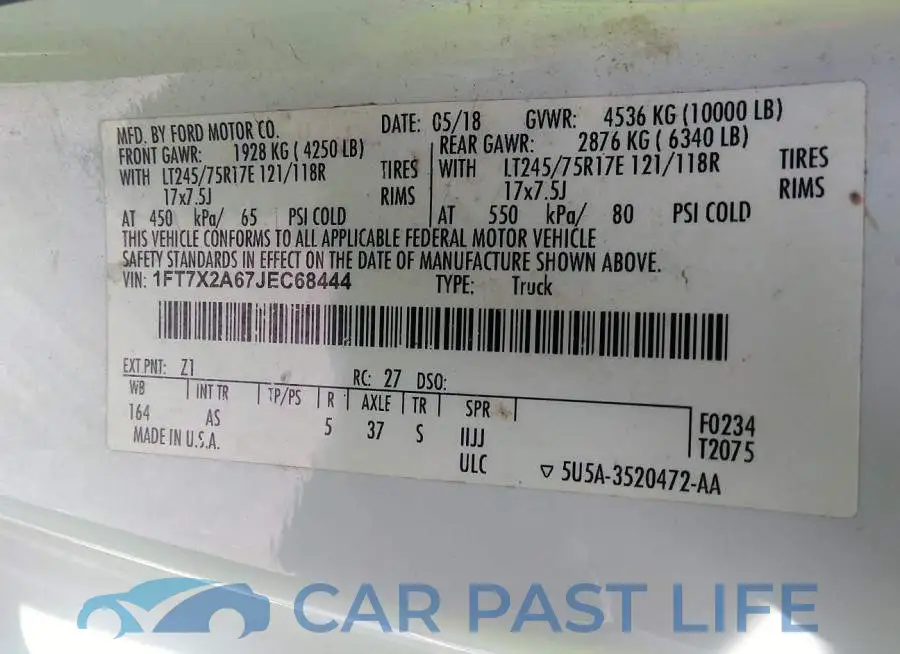 1FT7X2A67JEC68444# 9