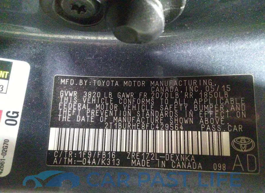 2T1BURHE8FC429564# 9