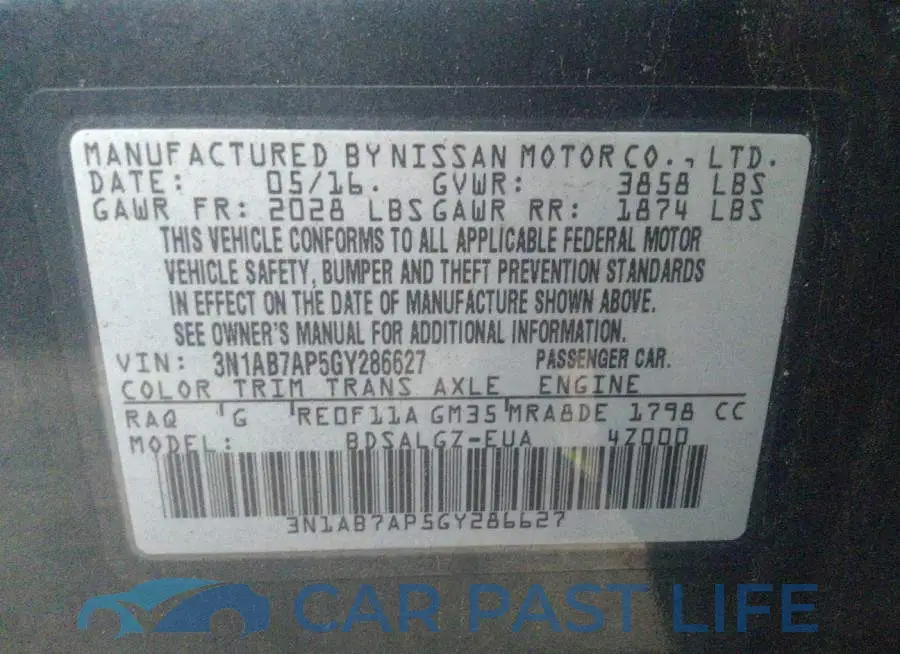 3N1AB7AP5GY286627# 9