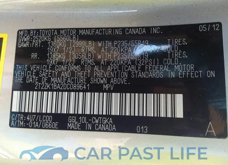 2T2ZK1BA2DC089641# 9
