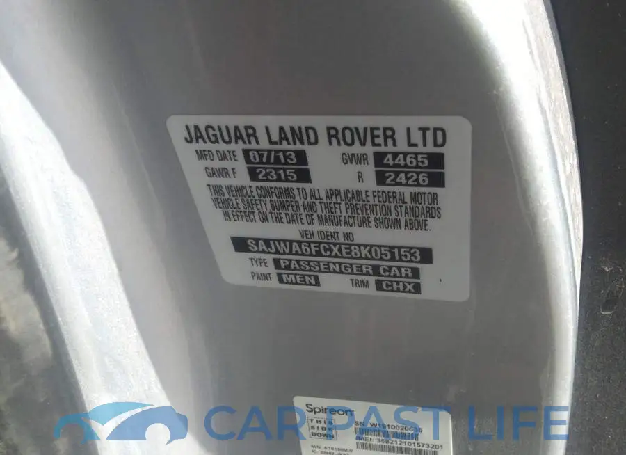 SAJWA6FCXE8K05153# 9