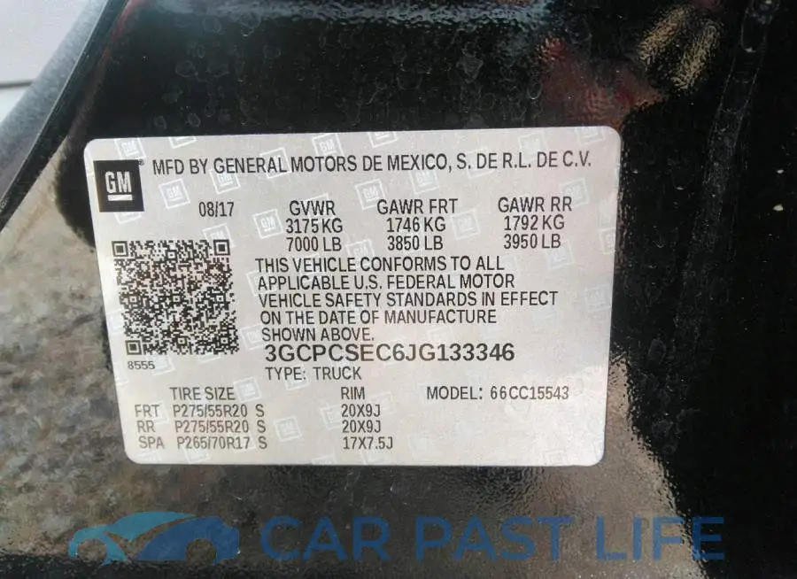 3GCPCSEC6JG133346# 9