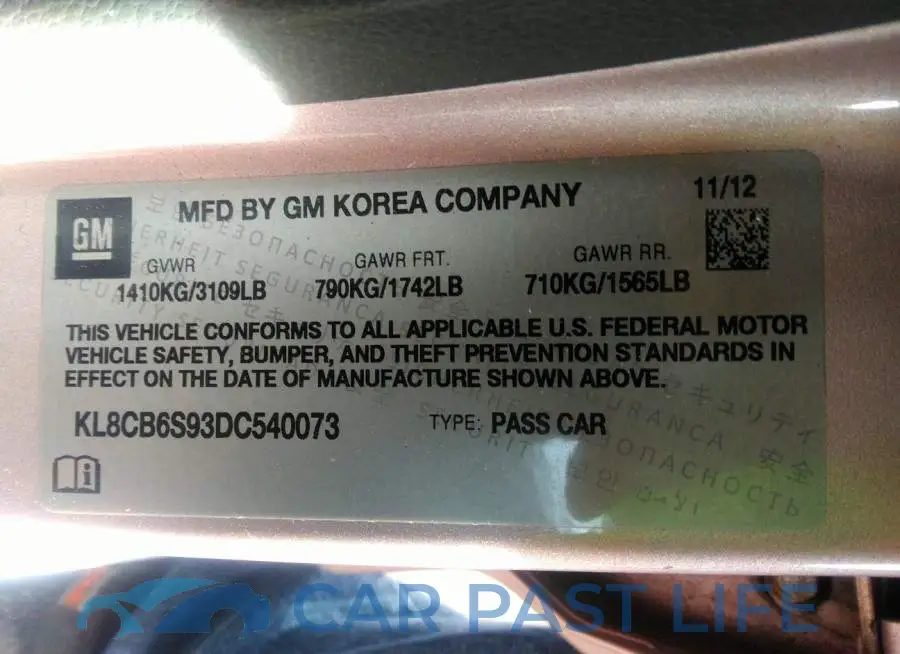 KL8CB6S93DC540073# 9