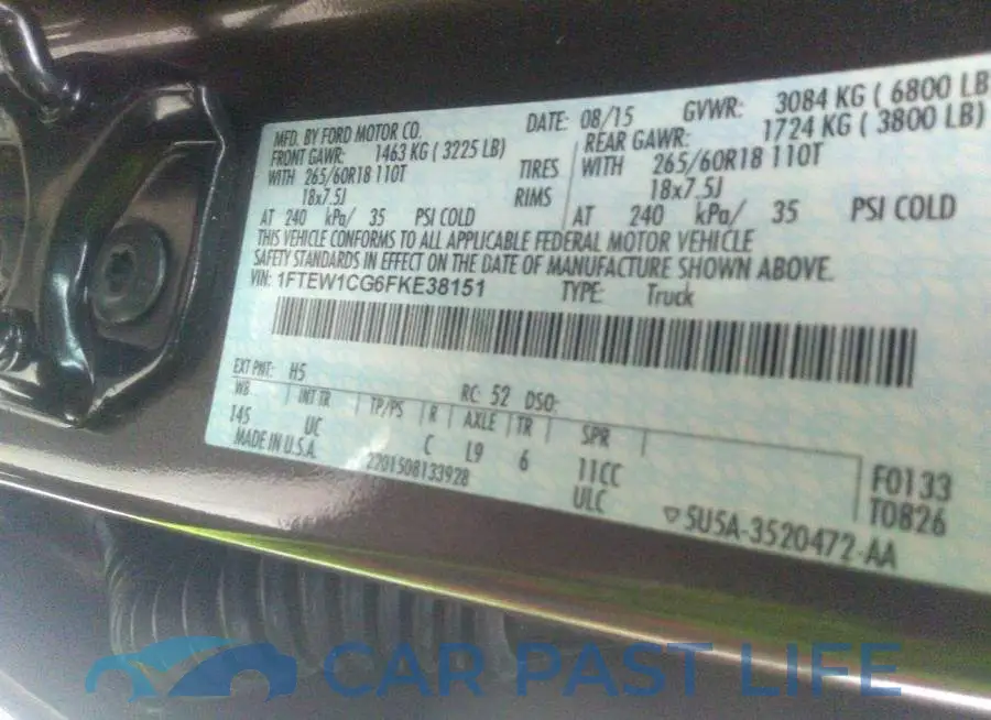 1FTEW1CG6FKE38151# 9