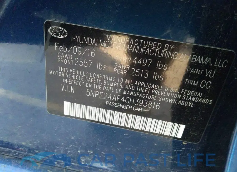 5NPE24AF4GH393816# 9