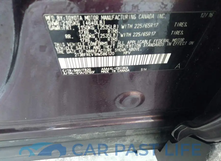 2T3BFREV1HW586120# 9