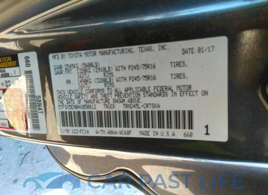 5TFSX5EN0HX050812# 9