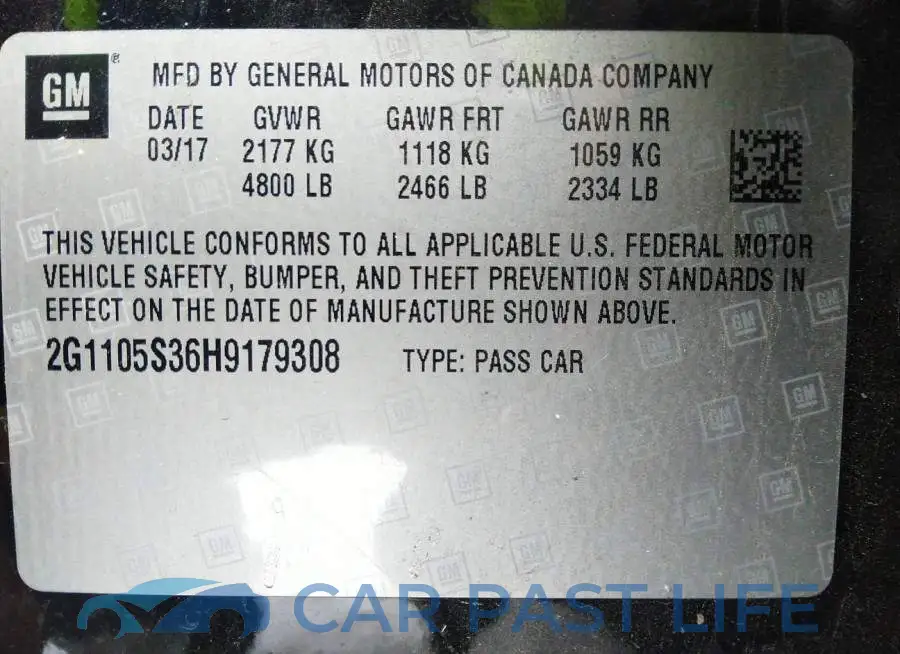2G1105S36H9179308# 9