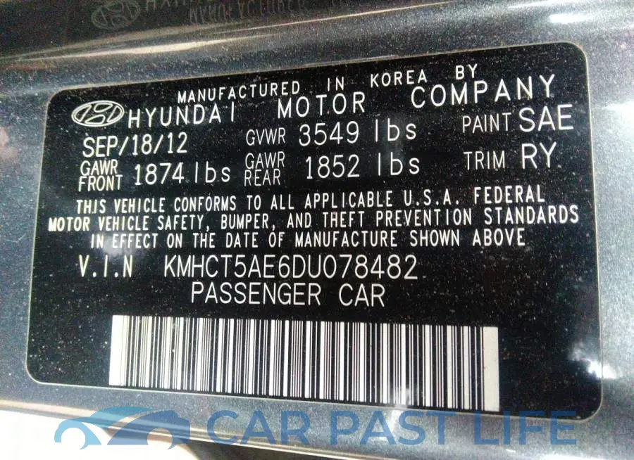 KMHCT5AE6DU078482# 9