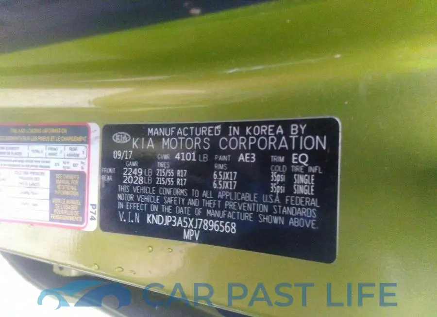 KNDJP3A5XJ7896568# 9