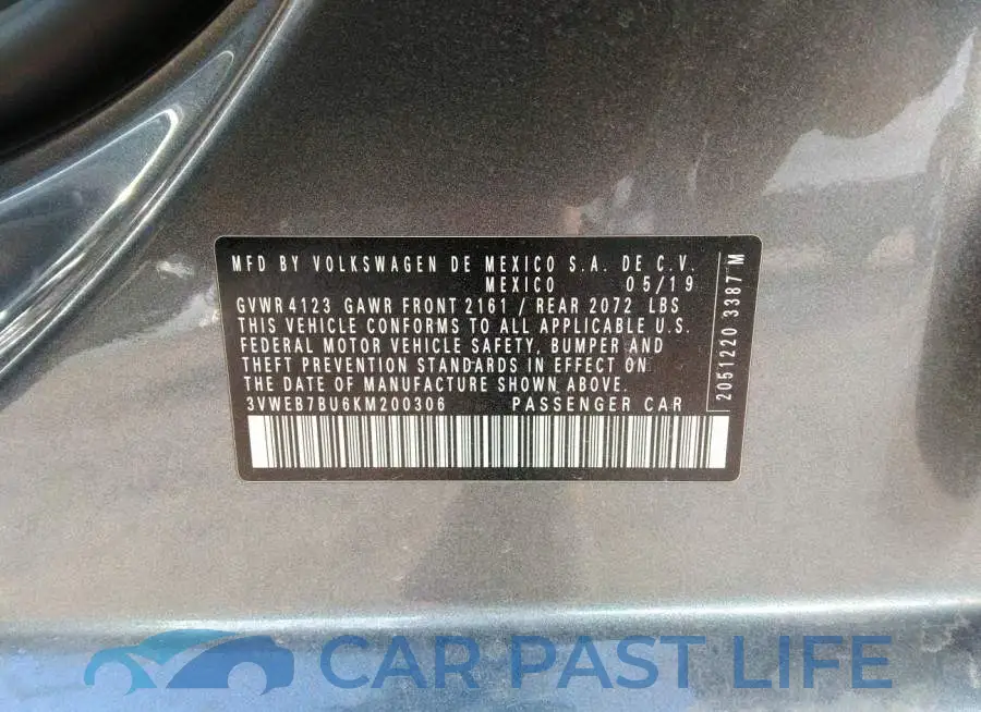 3VWEB7BU6KM200306# 9